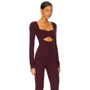 Lovers + Friends Deep Red Cutout Jumpsuit